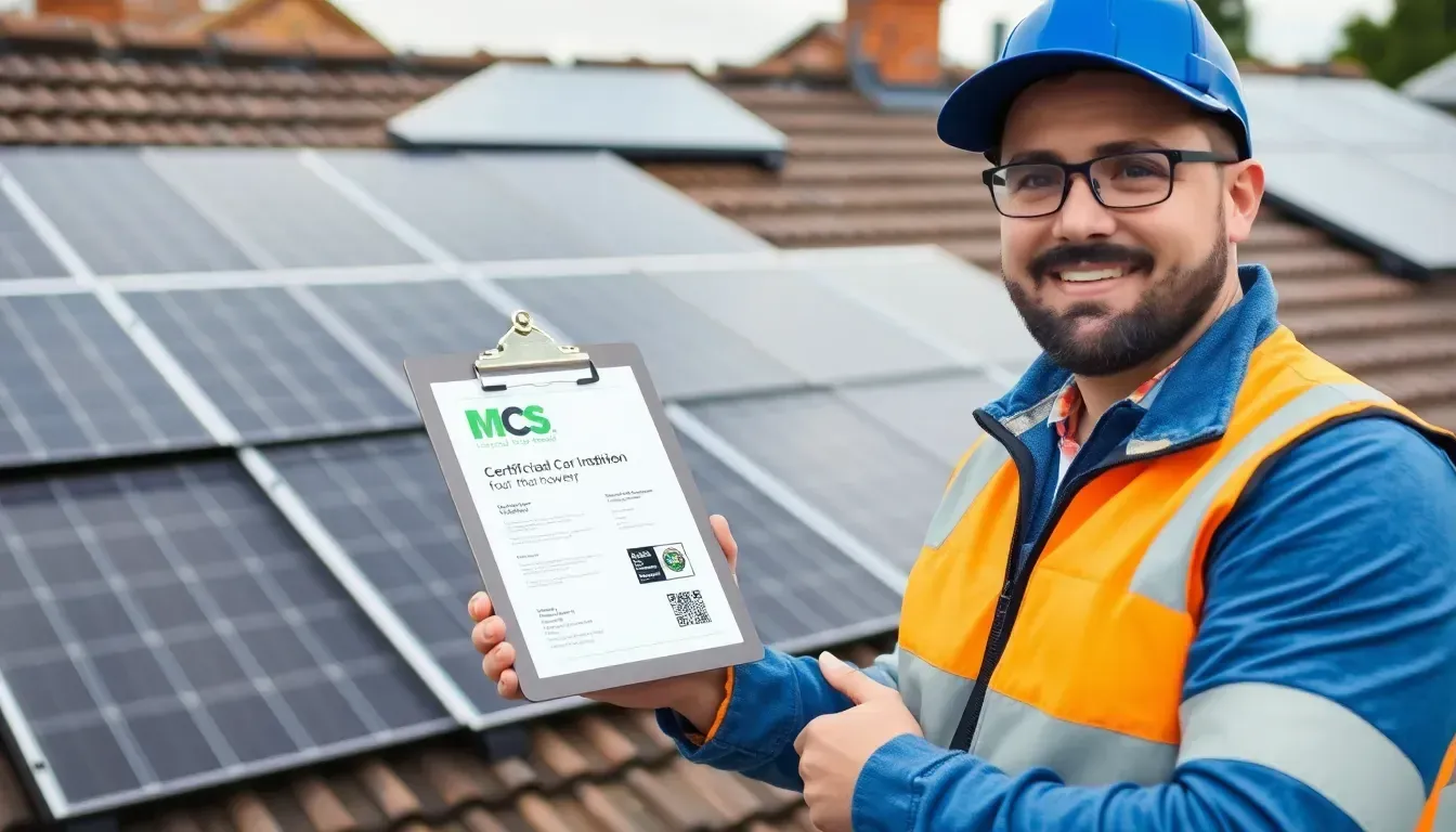 MCS-Certified Installations — MCS-certified installer at work on a UK home